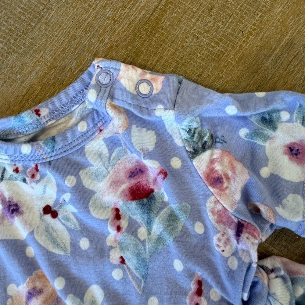Posh Peanut Floral Dress and Striped Peplum Set